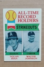 1979 Topps - All-Time Record Holders Nolan Ryan, Walter Johnson #417 Strikeouts