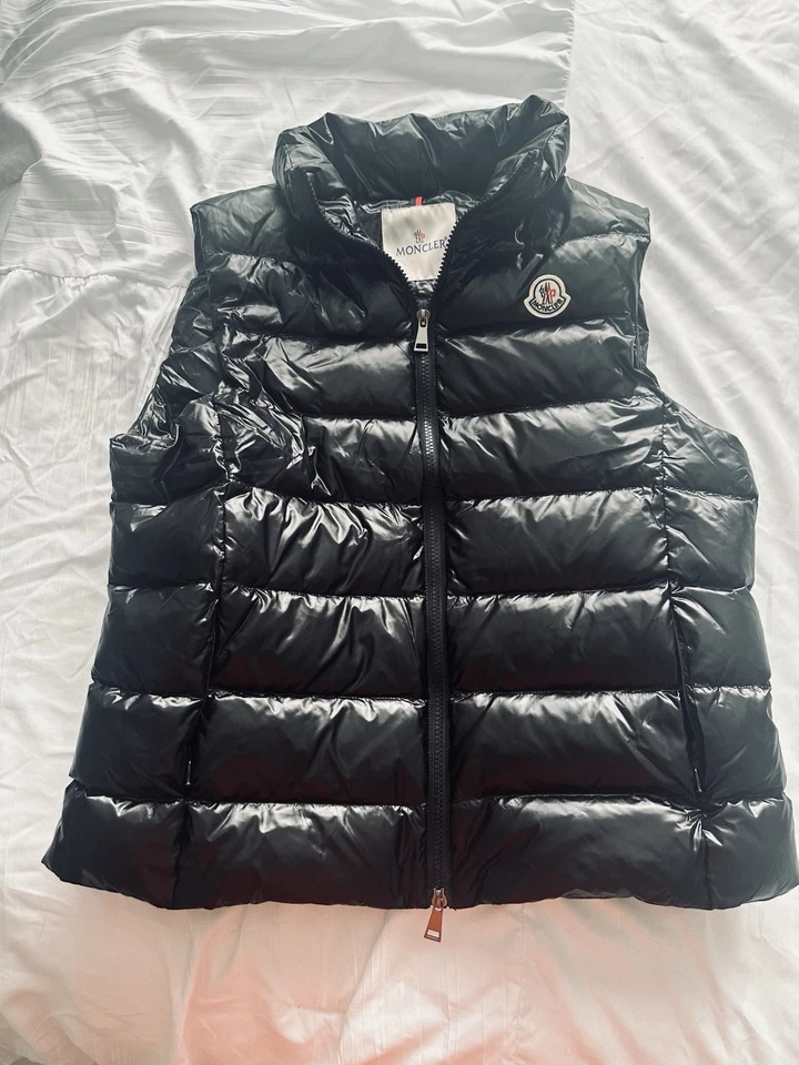 Women Moncler Black Ghany Down Vest, Size XL, 4 - Image 2 of 2
