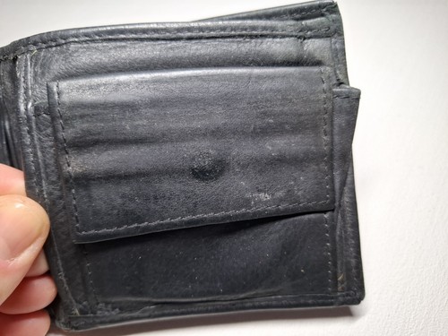 Levi's Black Genuine Leather Wallet Bifold Card Holder ID bag - Picture 14 of 23