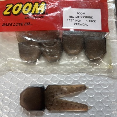 ZOOM BIG SALTY CHUNK 3 .25  5 Pack  CRAWDAD JIG TRAILER FAST SHIPPING