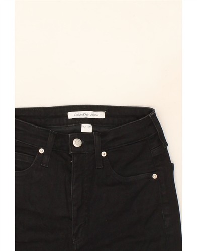 CALVIN KLEIN Womens Skinny Jeans W27 L25 Black Cotton AS04 - Picture 3 of 3