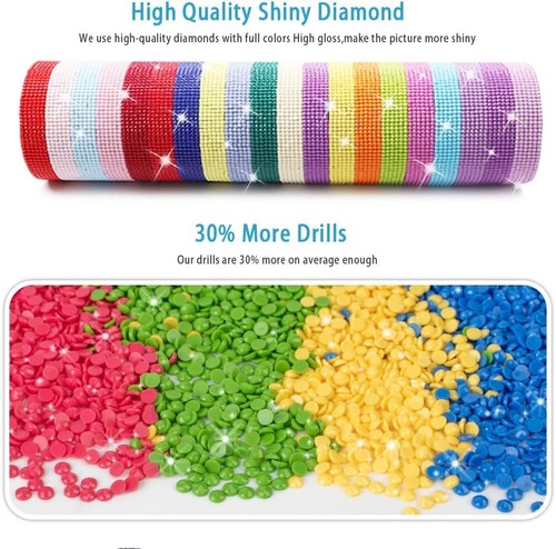 Rund DIY 5D Malen nach Zahlen mit Glitzersteinen 40x50 cm Lebensbaum DIY 5D - Bild 4 von 9