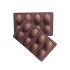 2 Pcs 8 Cavity Easter Egg Silicone DIY Chocolate Candy Cupcake Jelly Baking