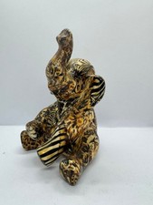 Decorative Elephant Figurine  Glossy Safari Animal Statue  Jungle Print Home D