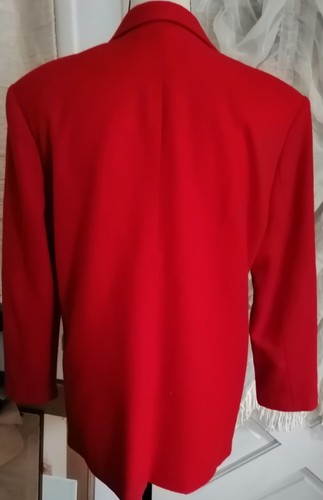 Vintage Damen roter klassischer Blazer Jacke 100 % Wolle in Größe 14 Petites Made in USA - Bild 3 von 6