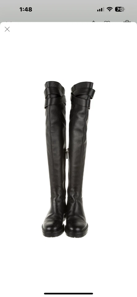 Botas de montar Valentino de cuero sobre la rodilla Foto 3 de 4