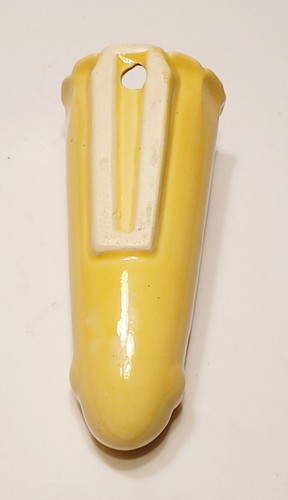 Vintage Yellow Ceramic Flower Vase Wall Pocket Shawnee Pottery? 7" - Picture 7 of 7