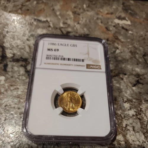 1986 American Gold Eagle Coin (1/10 oz) $5 - NGC MS69