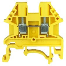 Dinkle Yellow DK2.5N-YW DIN Rail Terminal Block Screw Type UL 600V 20A 12-22A...
