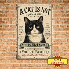 Funny Not Just A Cat Pet Lover Home Decor Metal Tin Sign Plaque