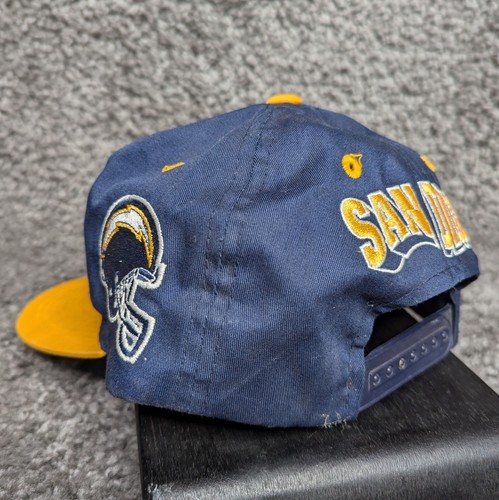 Vintage San Diego Chargers GCC Mütze Cap Spell Out Snapback NFL blau gelb - Bild 5 von 5