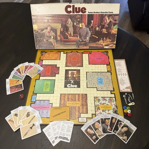Clue Board Game 1972 Parker Brothers Vintage Detective Game COMPLETE