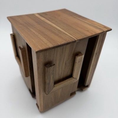 Uncommon Goods Swiveling Wood Tea Organizer 4 Slot Rotating Dispenser