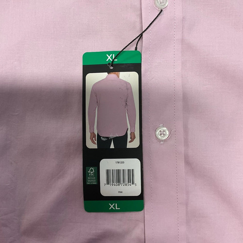 Banana Republic Camicia Uomo Rosa Tinta Unita Slim Fit Elasticizzata Popeline Taglia XL Casual - Foto 7 di 9