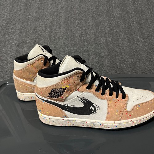 Nike DA8005-100 Air Jordan 1 SE Mid Brushstroke Paint Splatter Mens SZ 11 NO BOX - Picture 5 of 12
