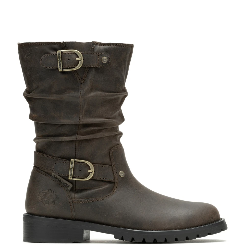Botas de vestir informales Harley-Davidson Almand 9" D84792 para mujer de cuero marrón