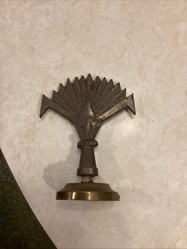 Antike hohe Tischlampe aus Holz und Messing mit umgekehrten lackierten Glasschirmen - Bild 11 von 11