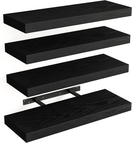Fixwal Floating Shelves for Wall, Wall Mounted Rustic Wood Shelves for Bathroom, - Picture 9 of 12