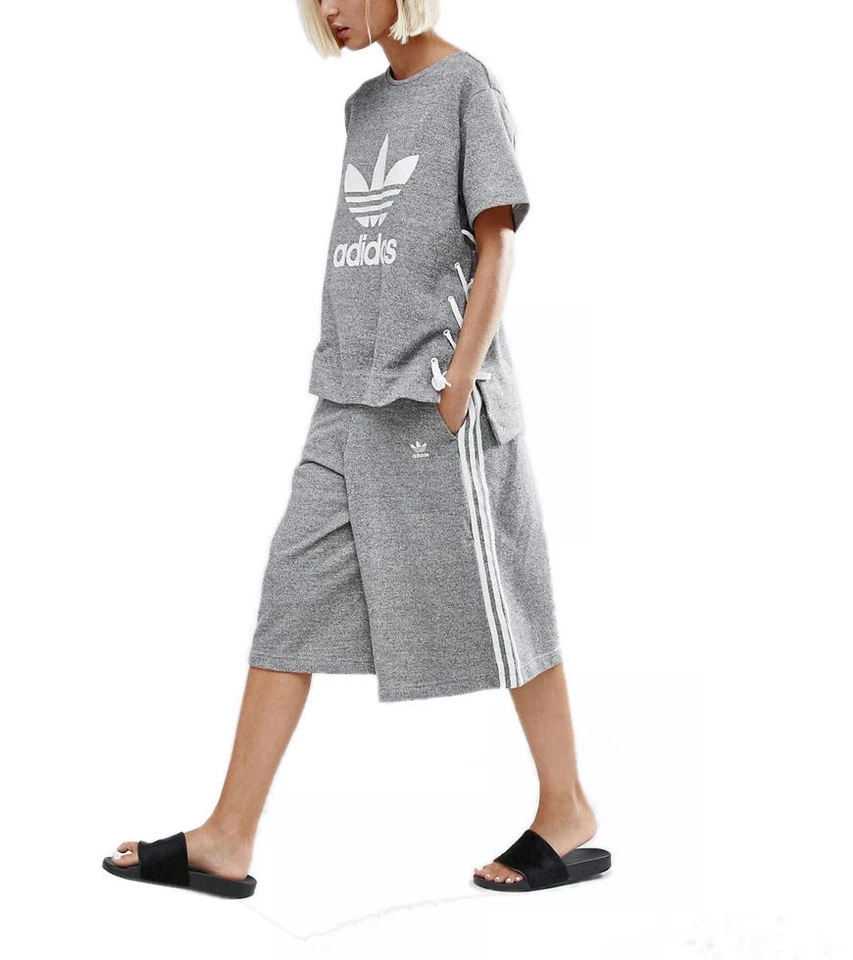 adidas Originals Women's 3-Stripe Culottes Shorts Wide Leg Pants XS S AY6708 - Image 4 of 4