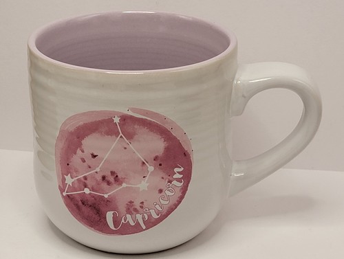 Stoneware Kaffee Tee große Tasse Damen Steinbock Sternzeichen Schild cremerosa - Bild 4 von 10