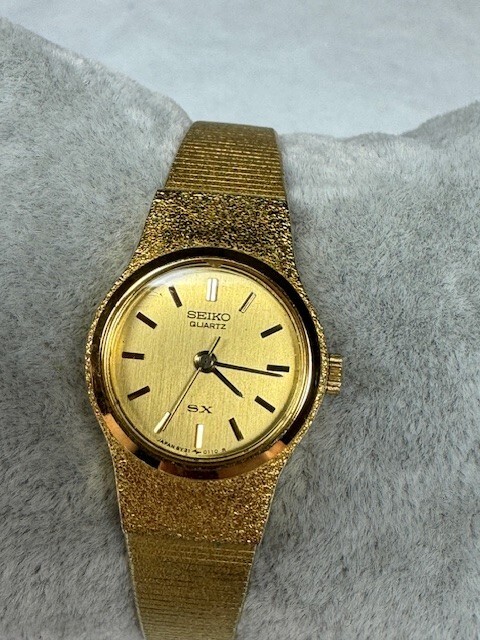 【良品】SEIKO クォーツ 8Y21-0020 SX ゴールド レディース Ladies Seiko SX 8Y21-0020 Gold Tone Quartz Watch New Battery
