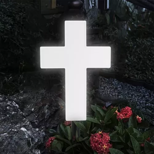 2PCS Outdoor Large Led Solar Cross Garden Decoration Path Lawn Patio Acrylic