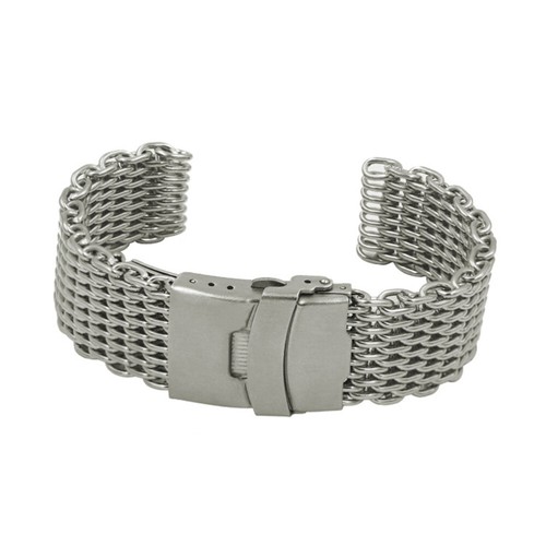 20MM Shark Stainless Steel Watch Band Strap Folding Clasp Watchband - Imagen 7 de 12