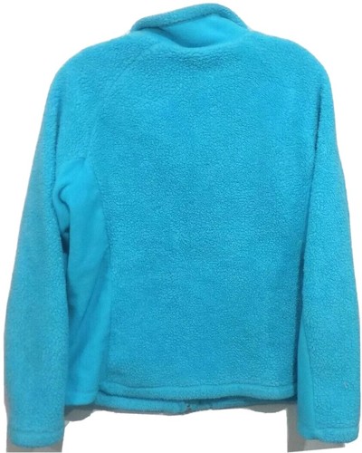FULL ZIP FLEECE M Aqua Blue Sweatshirt top medium 8/10 - Picture 2 of 4