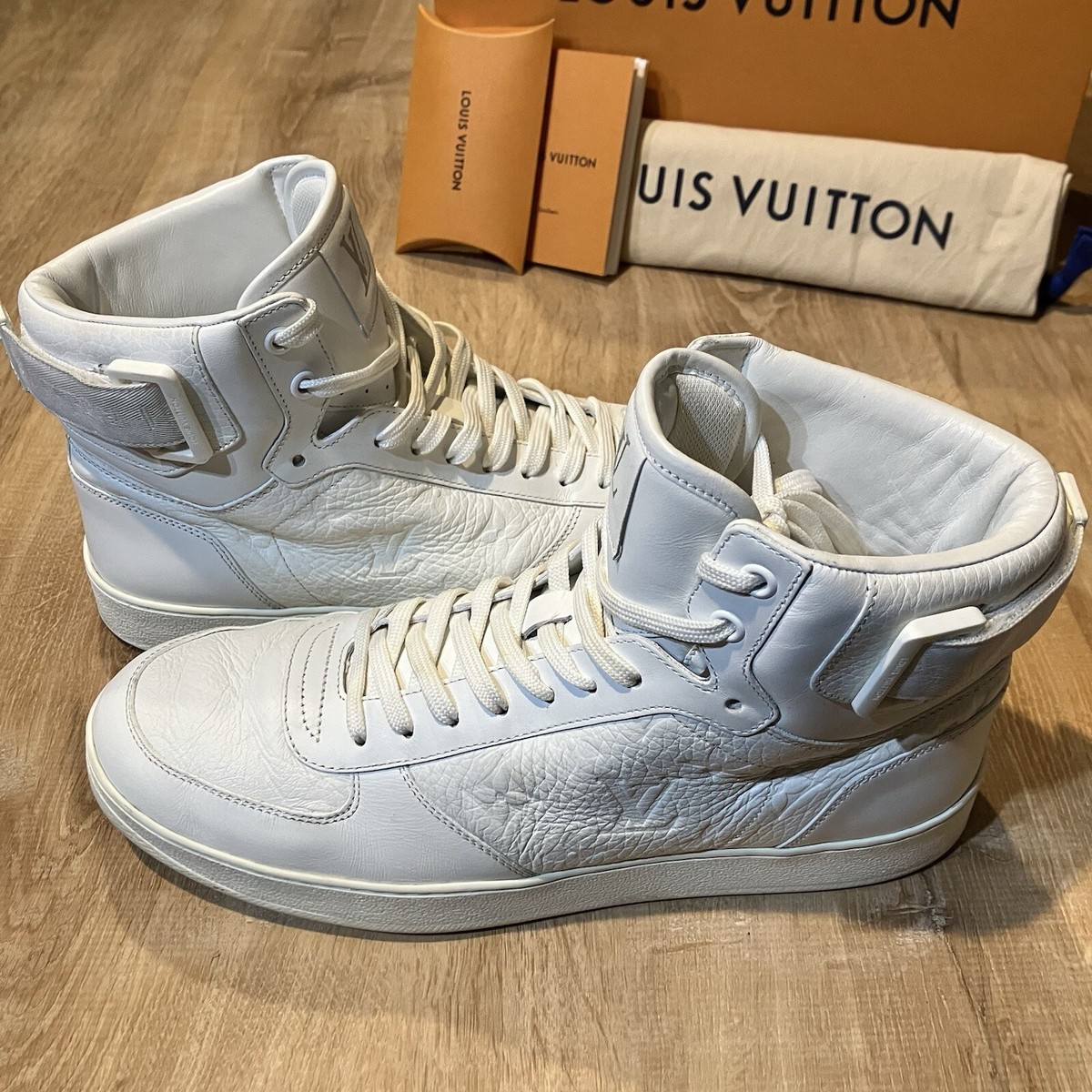 Louis Vuitton Rivoli White High Top CLEAN Strap Sneaker Trainer
