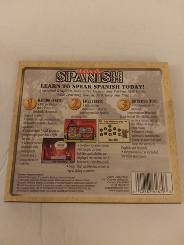 COSMI Multimedia Spanish for Windows on CD-ROM by Swift Jewel Brand New Sealed - Picture 2 of 2
