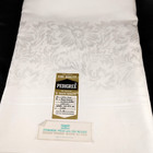 Vintage Pedigree Brand Tablecloth Large 68x84" White Floral Cotton/Rayon Blend