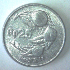 1994 Indonesia 25 Rupiah, World Coin KM#55 VF+ Nutmeg Aluminum Asian