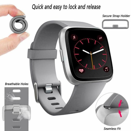Band Silicone Strap Watch Replacement For Fitbit Versa 2 \ Versa \ Versa Lite - Picture 4 of 26