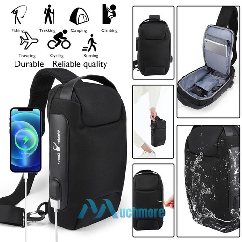 Crossbody Sling Backpack Travel Hiking Chest Bag Daypack Waterproof Anti-theft