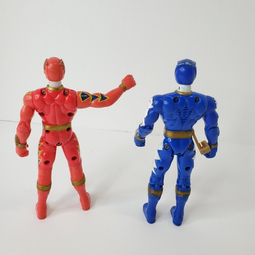 Power Rangers Dino Thunder Triassic Dino Actionfigur Bandai 2003 rot & blau - Bild 6 von 9