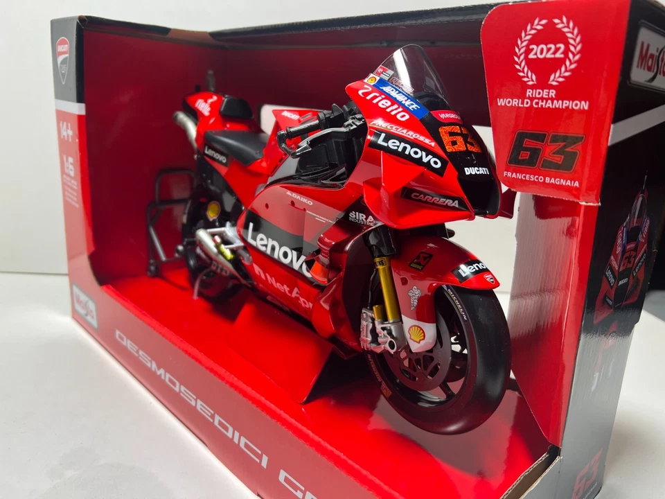 Ducati Desmosedici LENOVO, #63 Francesco Bagnaia  MotoGP 2022 - 1:6 Maisto - Bild 3 von 3