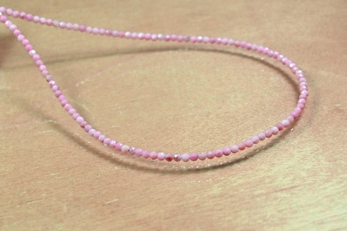 A++ Natural Pink Rhodochrosite Faceted Round Gemstone Beads Choker Necklace 18'' - Picture 13 of 18
