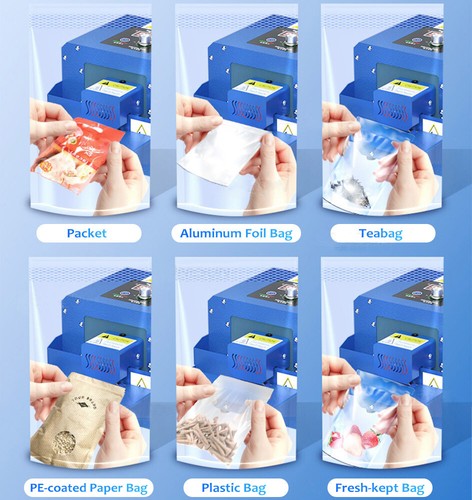 Portable Composite Bags Sealer Roller Sealing Machine Food Snack Bags Packaging - Foto 5 di 12