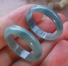 2 Pcs Certified Green 100 A JADE Jadeite Circle RING USA. 9  9.75    672593