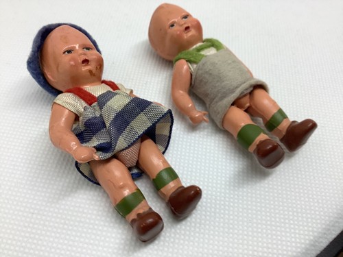 De colección Celuloide EDI ALEMANIA Muñecas Articuladas Niño y Niña Casa de Muñecas Par Holandés 3" - Imagen 2 de 6