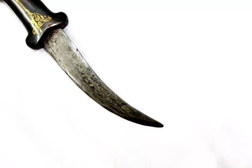 Dolchmesser Damaststahl Klinge reines Gold Koftgari Draht Arbeitspferd Griff G973 - Bild 4 von 10