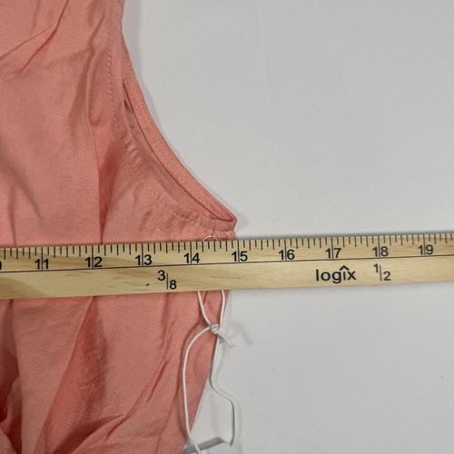 Six Fifty ärmelloses Surplice gesmocktes Damenoberteil Größe Large Coral Pfirsich Neu mit Etikett - Bild 8 von 9