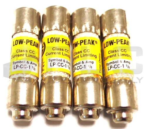 LOT OF 4 NEW BUSSMANN LP-CC-1 1/8 LOW PEAK TIME DELAY FUSE