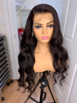 Women Curly Bodywave Brazilian Virgin Lace Front Wigs Human...Pre Plucked 20 INC