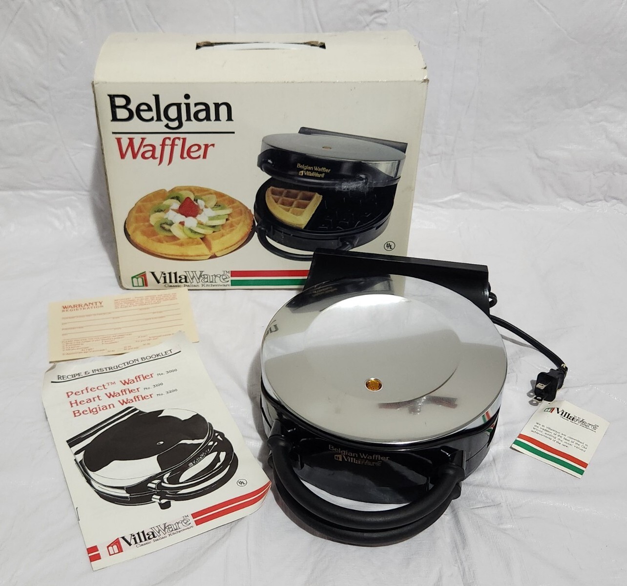 Vintage VillaWare Belgian Waffler Perfect Waffle Maker 3200 In Original