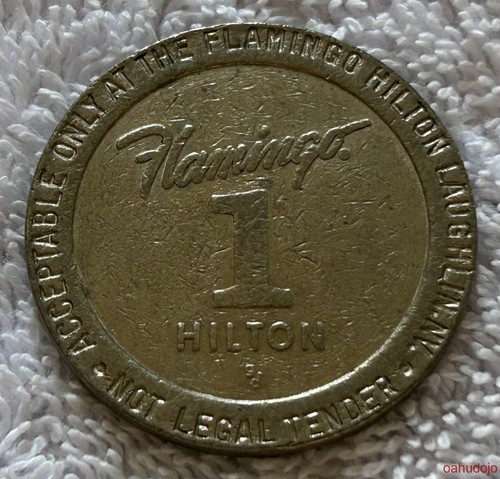 1990 FLAMINGO HILTON $1 Gaming Token Slot Obsolete Laughlin Nevada* - Picture 2 of 2