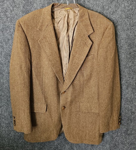 STERLING & HUNT Premier Edition Blazer Jacket Mens 40R Wool Caramel Brown - Picture 4 of 13