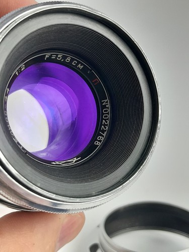KMZ HELIOS 44 F/2 58 mm RED "P" Early RARE SILVER 13 blades Biotar Designed - Picture 20 of 22