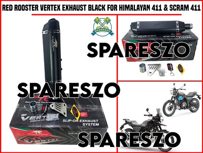 RED ROOSTER VERTEX EXHAUST BLACK Fit For Royal Enfield Himalayan 411 & Scram 411