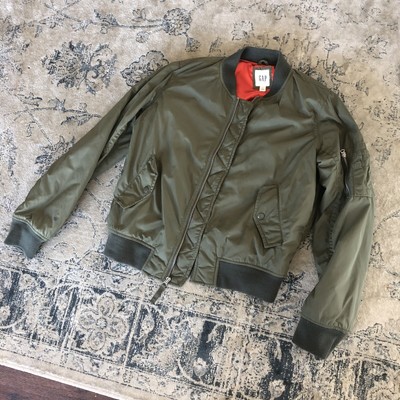 gap green bomber jacket